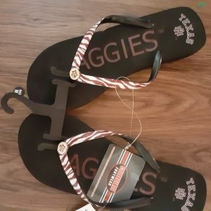 Texas A&M Collegiate football wedge flip flops
